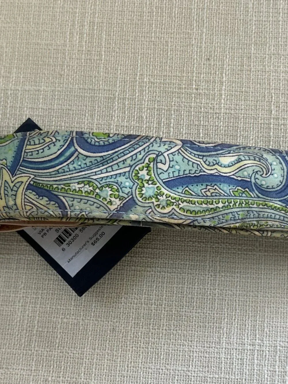 NWT Lilly Pulitzer ~ Paisley Print D-Ring Belt ~ Leather Detail ~ L ~ $65